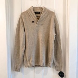 Zara Men Wool Blend Sport Sweater Beige Size Large